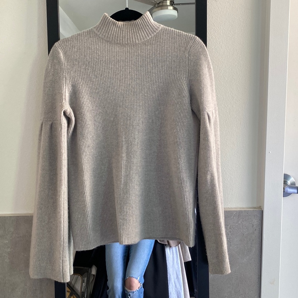 Saks Fifth Avenue Mock Turtleneck Bell Sleeves